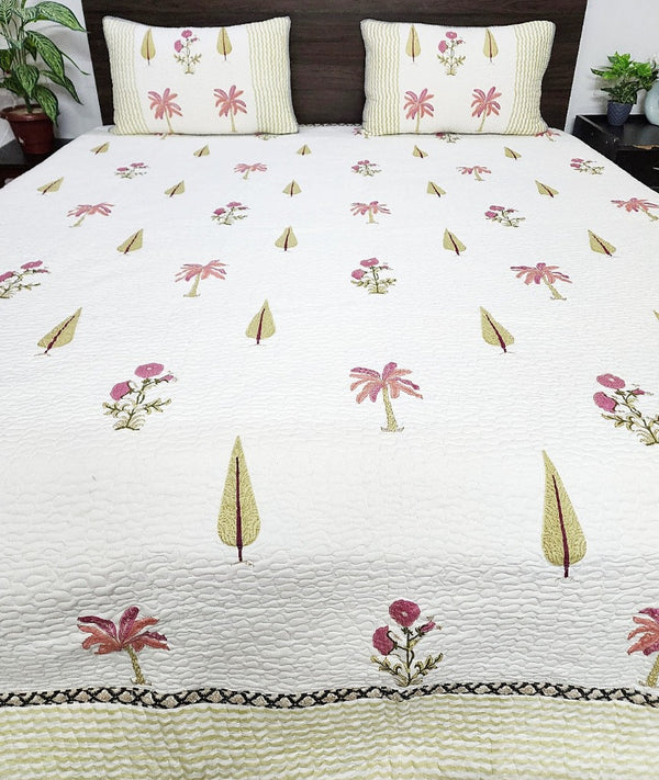 The Pleasing One - Hand Blocked Quilted Bedcover