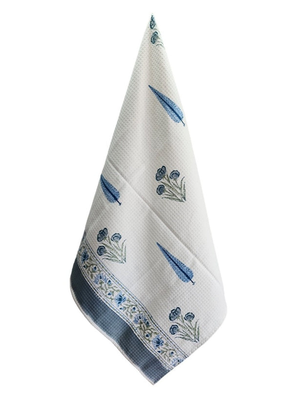 Blue Cypress Love Hand Blocked Towel