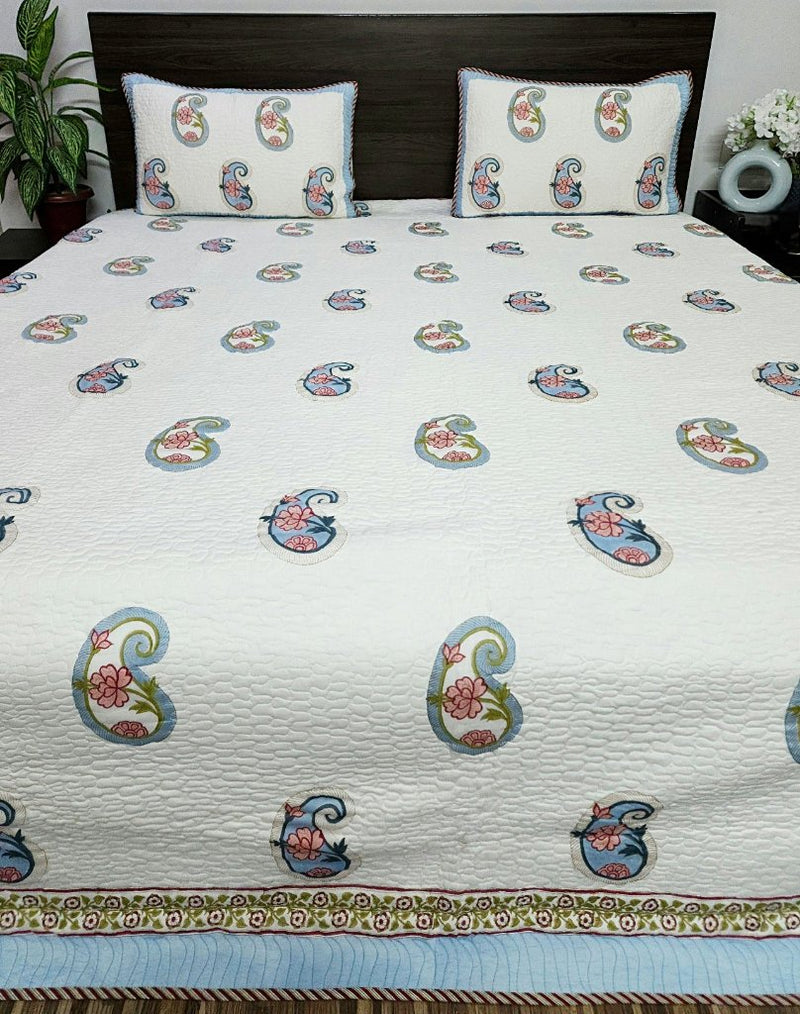 Beautiful Abode - Hand Blocked Quilted Bedcover