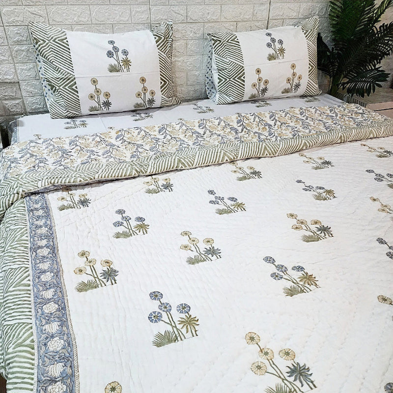 Nature Inspired Hand Blocked Quilt Set