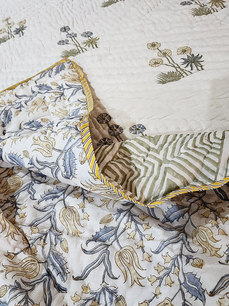 Nature Inspired Hand Blocked Quilt Set