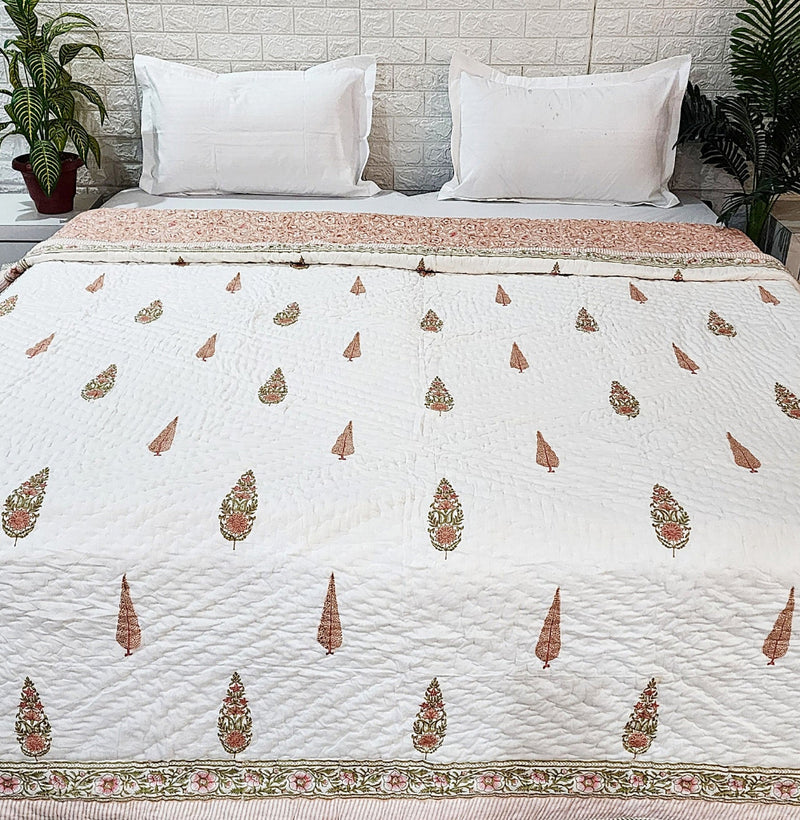 Vatika Double Hand Blocked Quilt