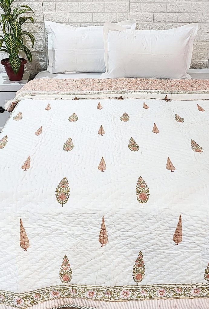 Vatika Double Hand Blocked Quilt