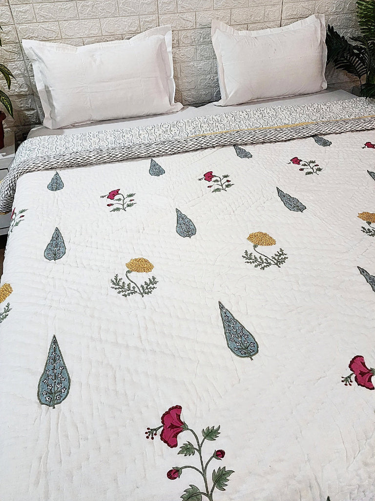 Flora and Fauna - Double Hand Blocked Quilt