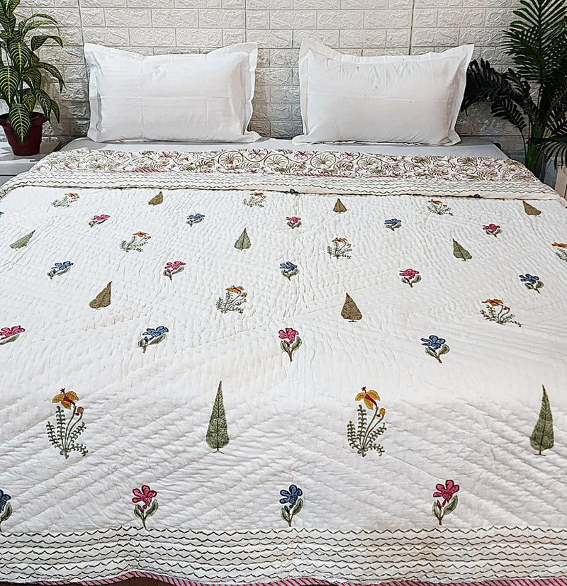 Floral Ensemble - Double Hand Blocked Quilt