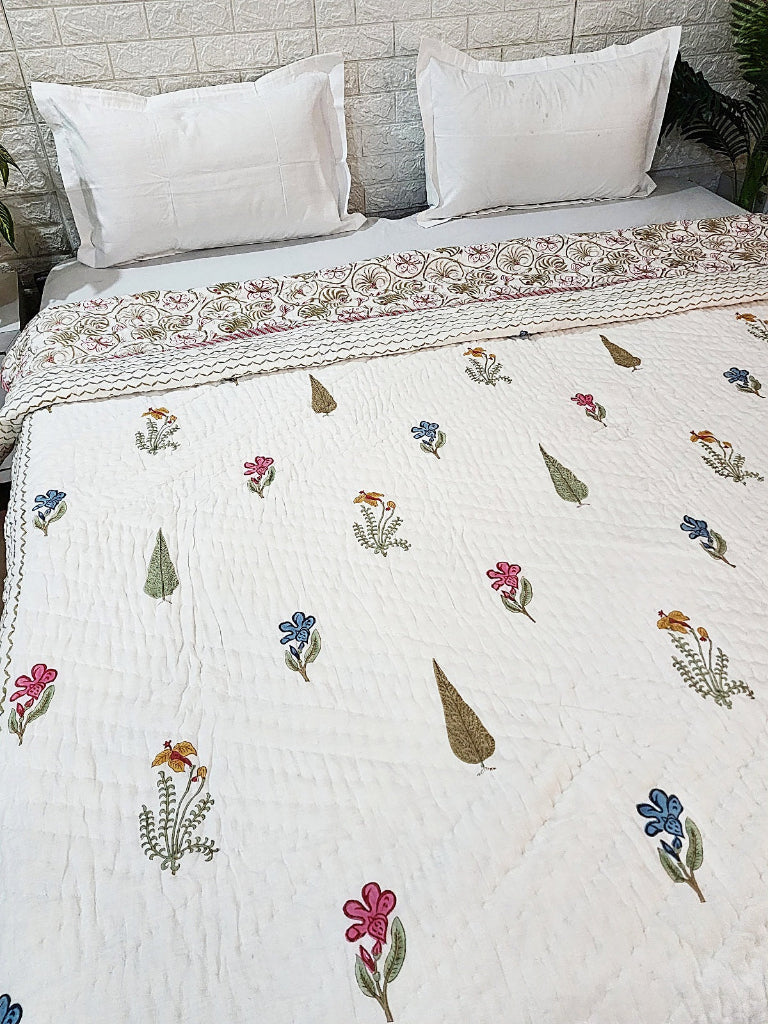 Floral Ensemble - Double Hand Blocked Quilt