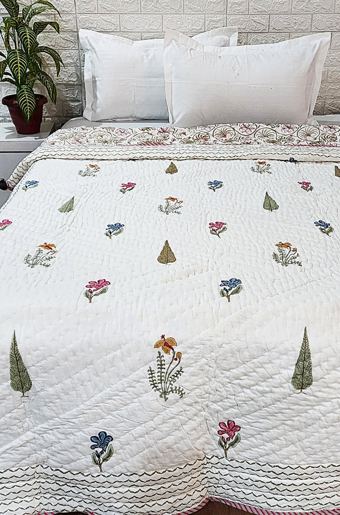 Floral Ensemble - Double Hand Blocked Quilt