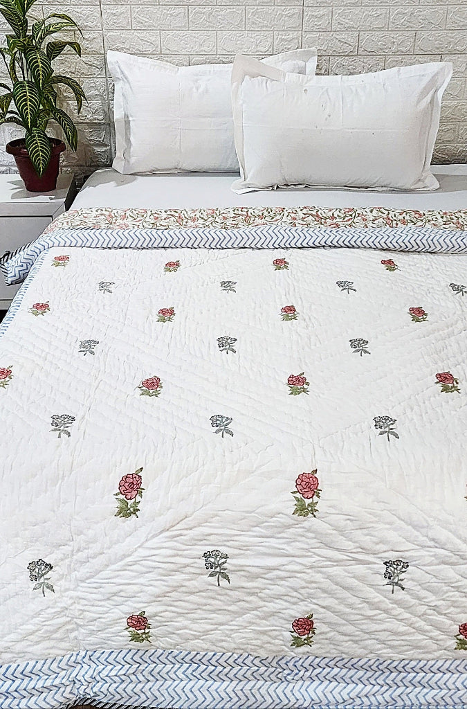 Floral Love Single Hand Blocked Quilt