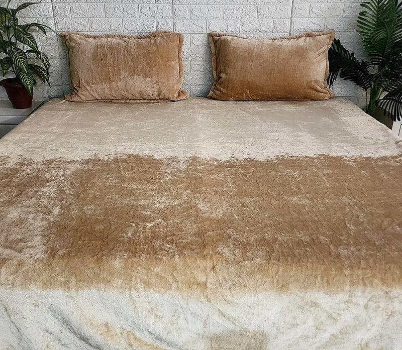 Solid Beige Colour Warm Bedsheet