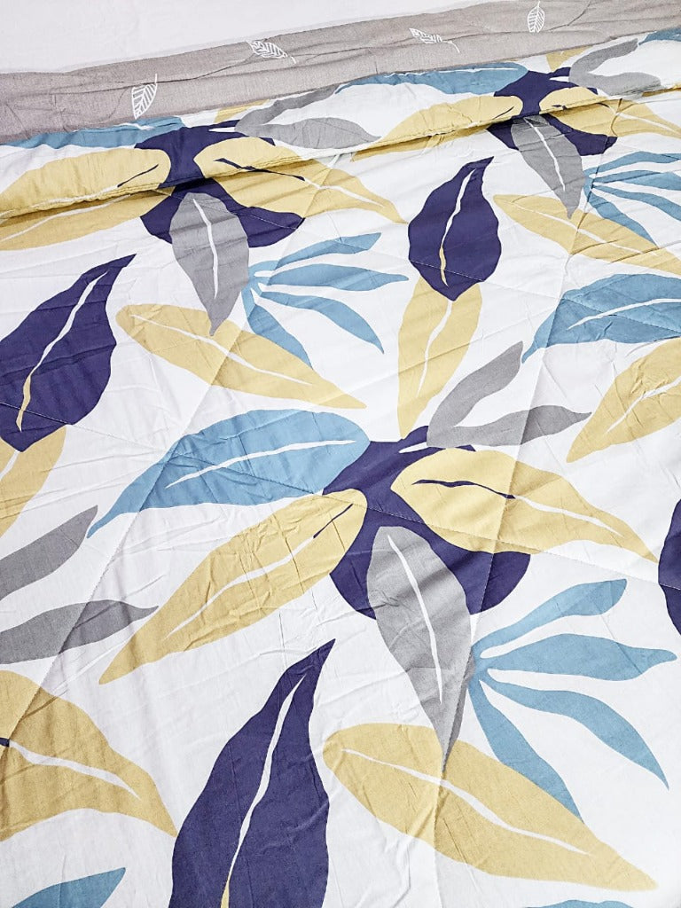 Multicolor Leaf Print Double Comforter