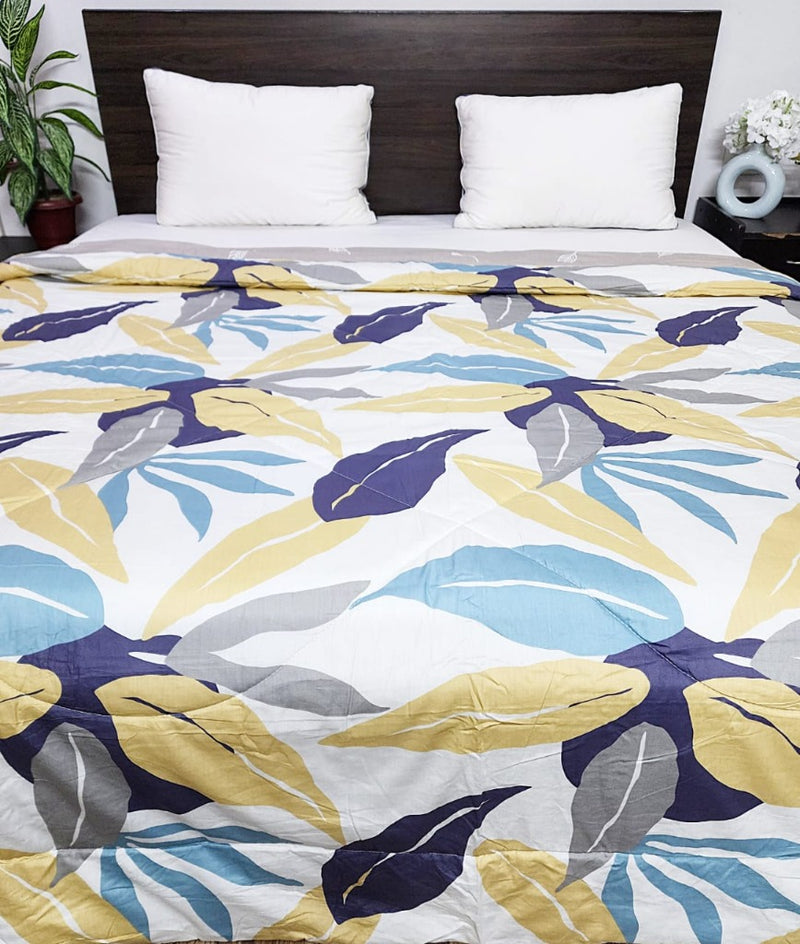 Multicolor Leaf Print Double Comforter