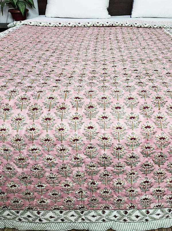 Floral Buti Hand Blocked Quilt