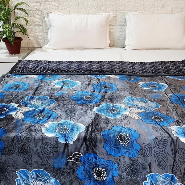 Blue Floral Print Single Duvet Cover