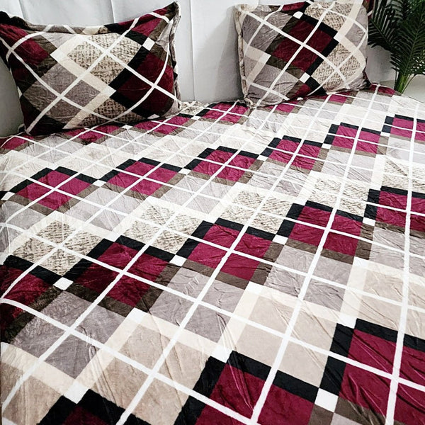 Check Print Warm Bedsheet