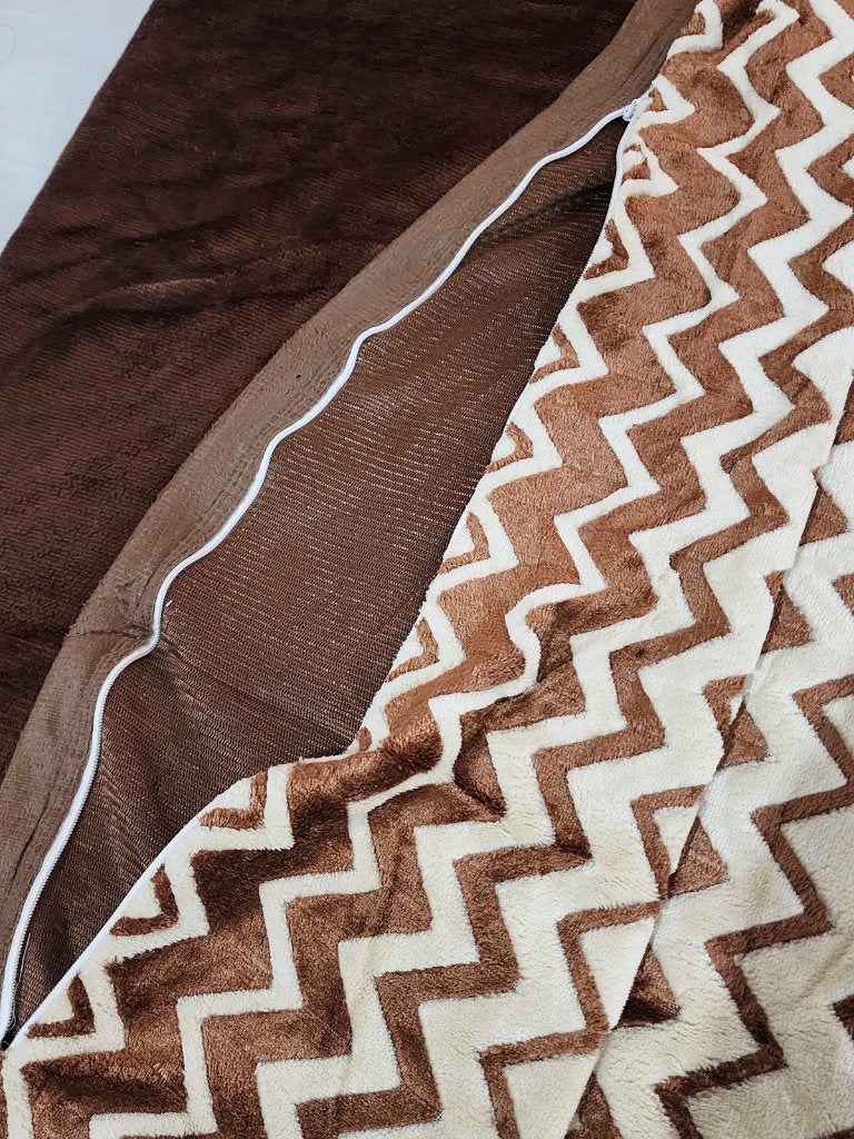 Brown Zigzag Print Warm Duvet Cover