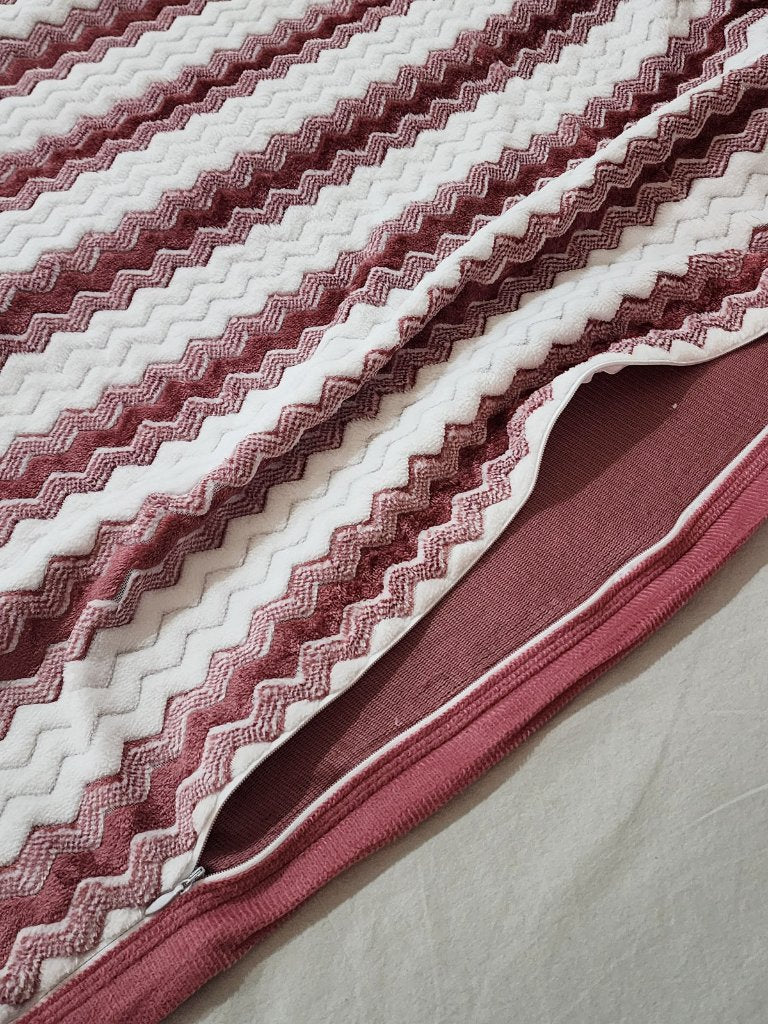 Pink and White Stripes Warm Duvet Cover