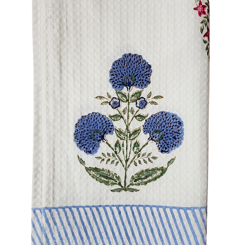 Blue Cypress Love Hand Blocked Hand Towel