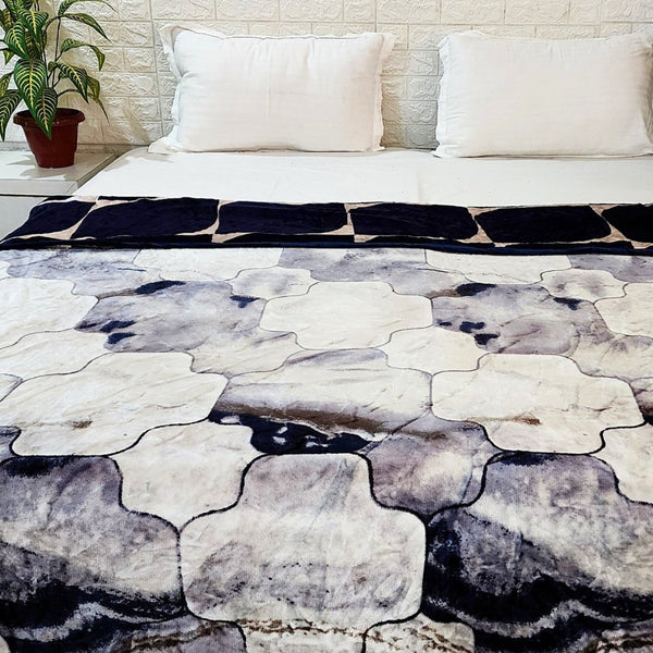 Blue and White Marble Print Single Duvet Cover