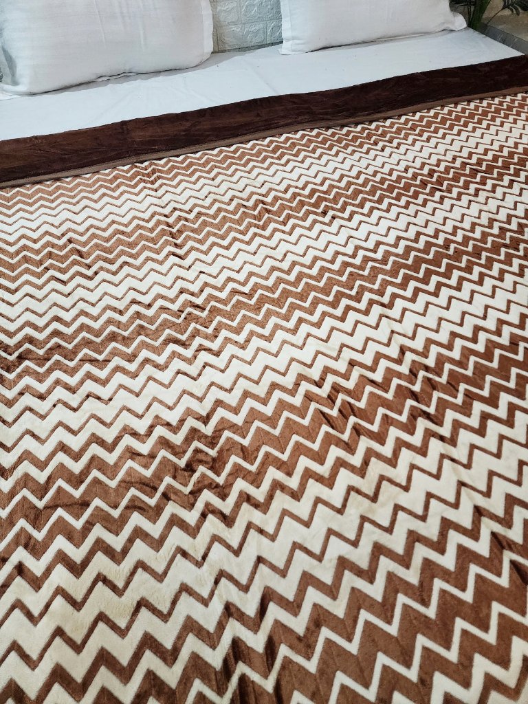 Brown Zigzag Print Warm Duvet Cover