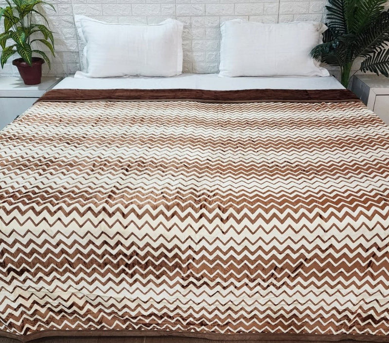 Brown Zigzag Print Warm Duvet Cover