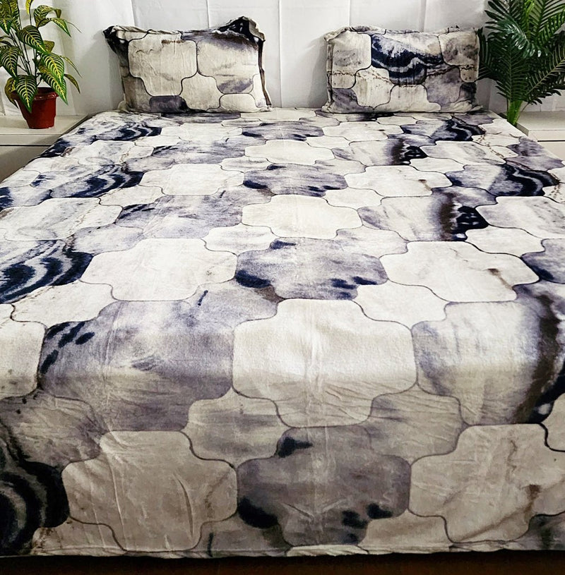 Marble Print Warm Bedsheet