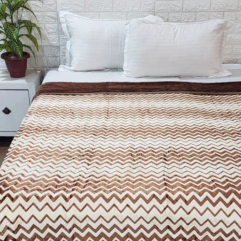 Brown Zigzag Print Warm Duvet Cover