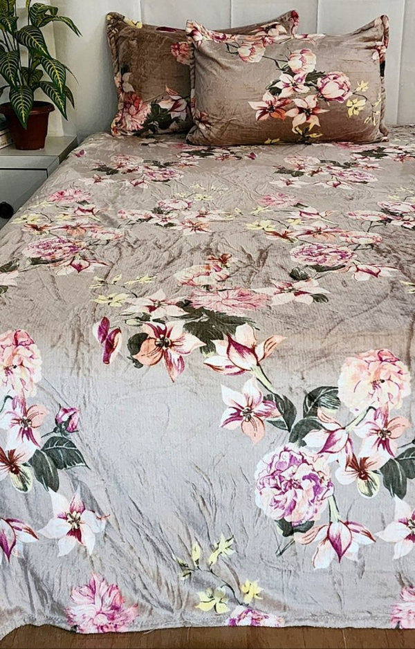 Champagne Floral Print Bedsheet