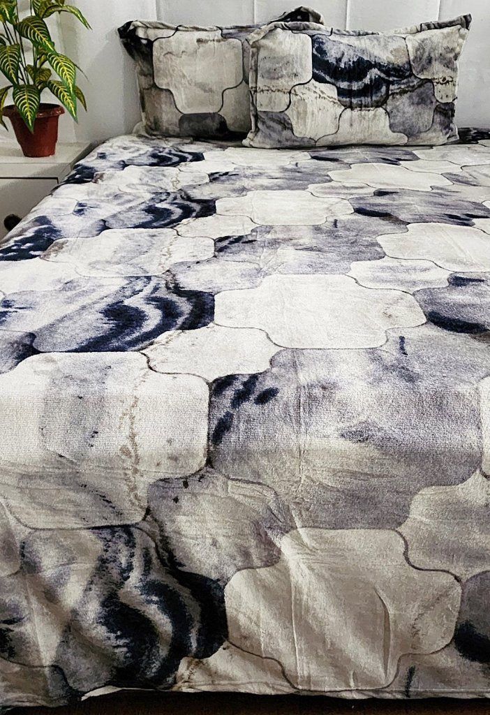 Marble Print Warm Bedsheet