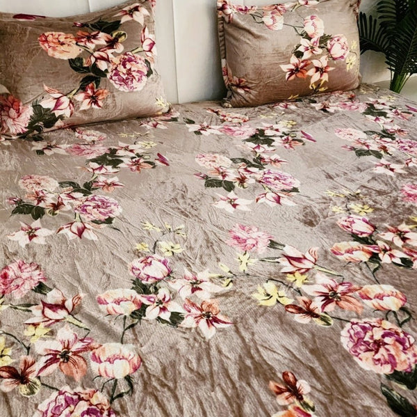 Champagne Floral Print Bedsheet