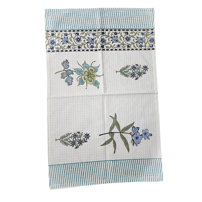 Blue Cypress Love Hand Blocked Hand Towel