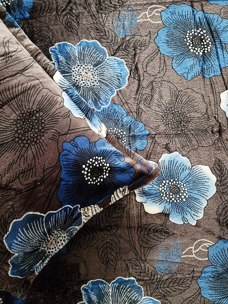 Blue Florals Warm Bedsheet