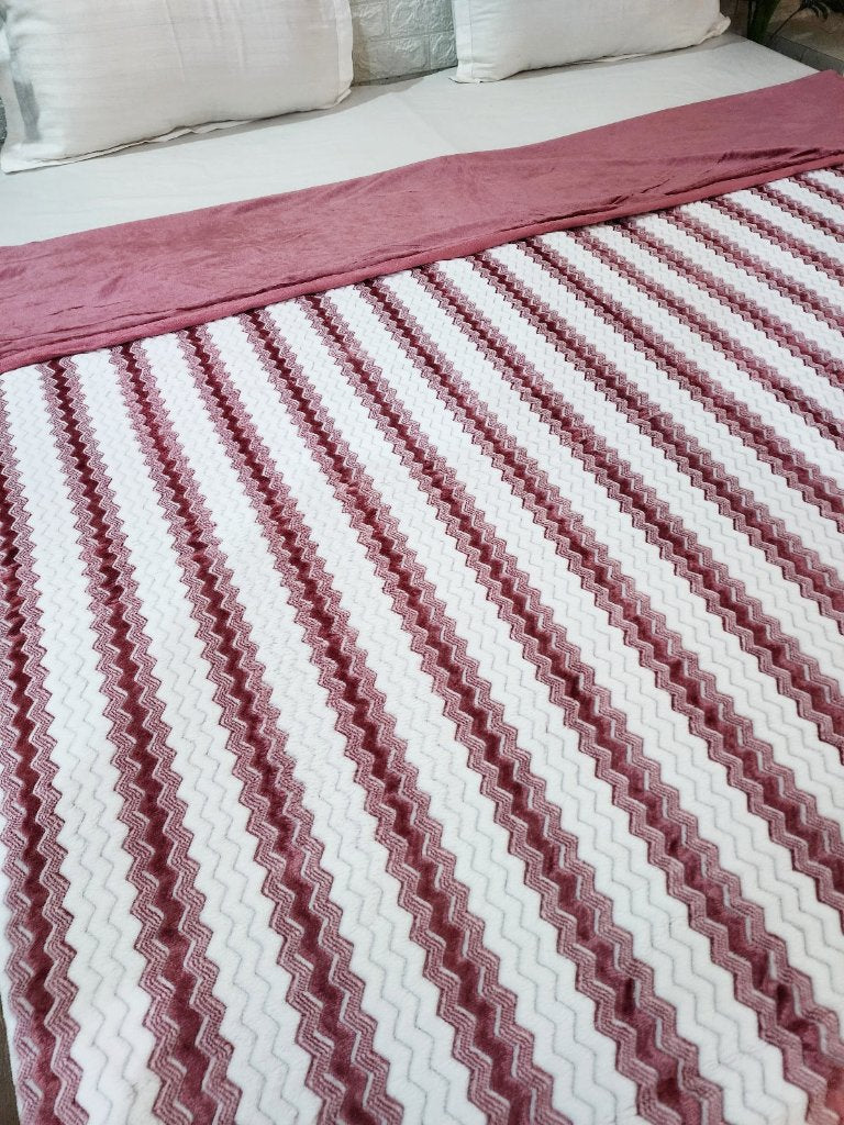 Pink and White Stripes Warm Duvet Cover