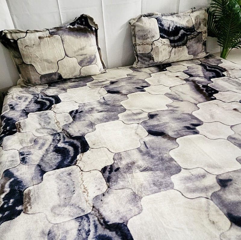 Marble Print Warm Bedsheet