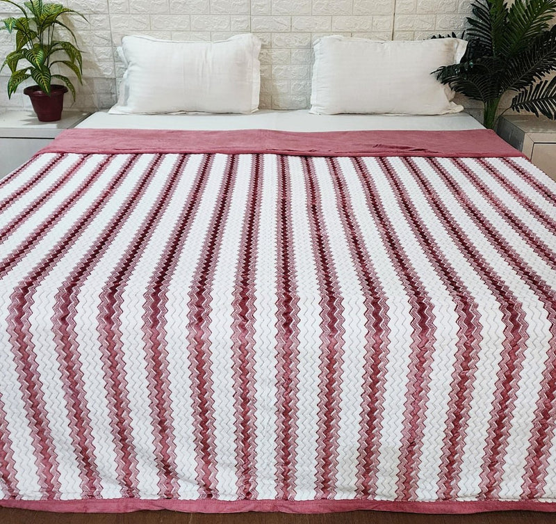 Pink and White Stripes Warm Duvet Cover