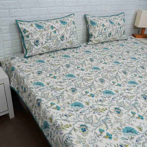 Quilted double bed cover cotton online